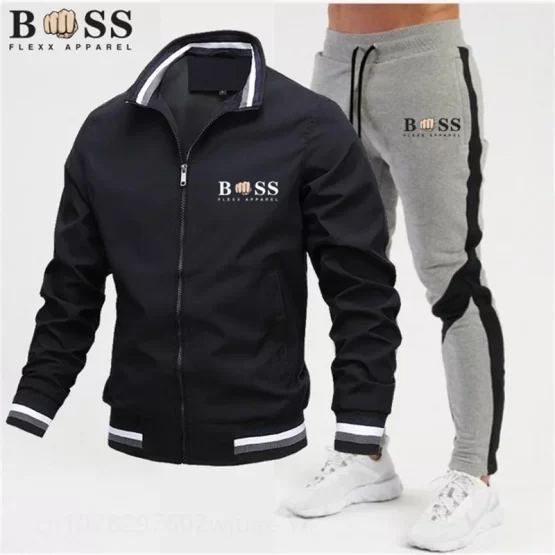 New Mens Tracksuits 2024 Men Sets Sweatshirt+sweatpants Tracksuit Zipper Stand Collar Sports Suit Jogging Fitness Men Clothing - Image 7