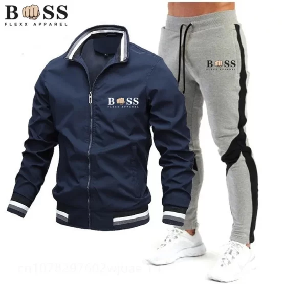 New Mens Tracksuits 2024 Men Sets Sweatshirt+sweatpants Tracksuit Zipper Stand Collar Sports Suit Jogging Fitness Men Clothing - Image 8