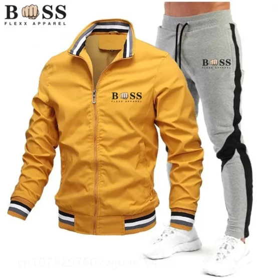 New Mens Tracksuits 2024 Men Sets Sweatshirt+sweatpants Tracksuit Zipper Stand Collar Sports Suit Jogging Fitness Men Clothing - Image 9