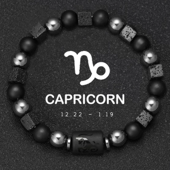 Natural Volcanic Stone Bracelet 12 Zodiac Bracelet Virgo Capricorn Taurus Aquarius Sagittarius Cancer Aries Pisces Gemini Libra - Image 9