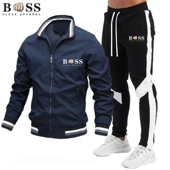 New Mens Tracksuits 2024 Men Sets Sweatshirt+sweatpants Tracksuit Zipper Stand Collar Sports Suit Jogging Fitness Men Clothing - Image 5