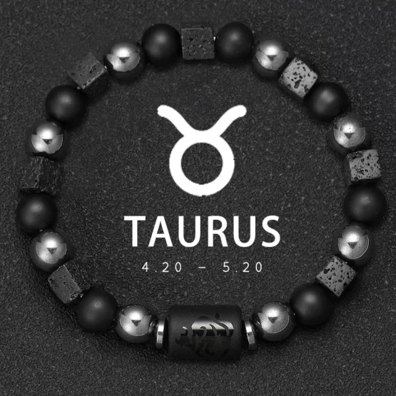 Natural Volcanic Stone Bracelet 12 Zodiac Bracelet Virgo Capricorn Taurus Aquarius Sagittarius Cancer Aries Pisces Gemini Libra - Image 25