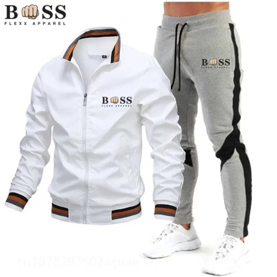 New Mens Tracksuits 2024 Men Sets Sweatshirt+sweatpants Tracksuit Zipper Stand Collar Sports Suit Jogging Fitness Men Clothing - Image 3