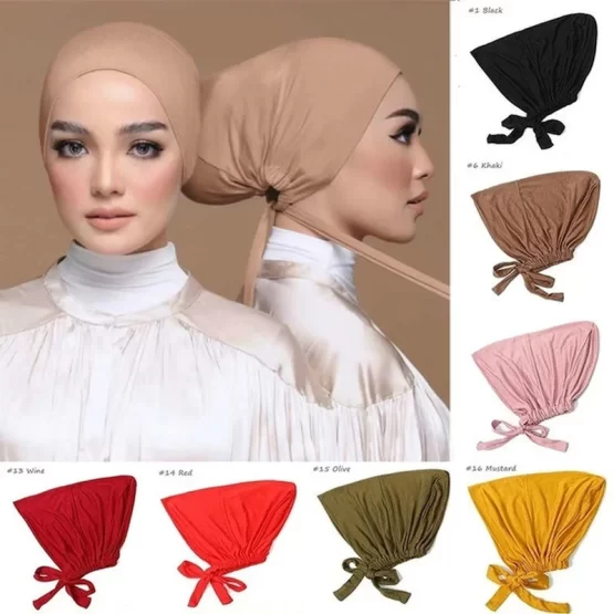 2023 Soft Modal Adjustable Underscarf Cap Cotton Muslim Inner Hijab Stretchy Headscarf Bonnet Islam Under Hijab Femme Head Wraps - Image 2