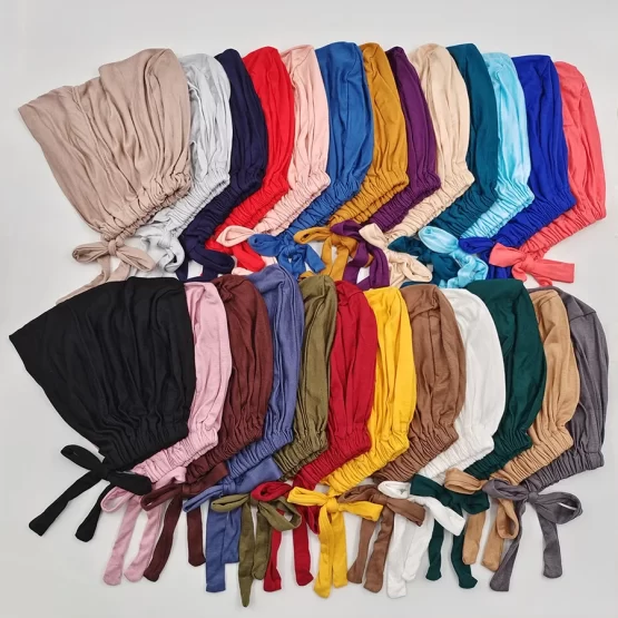 2023 Soft Modal Adjustable Underscarf Cap Cotton Muslim Inner Hijab Stretchy Headscarf Bonnet Islam Under Hijab Femme Head Wraps